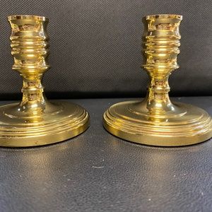 Baldwin solid brass candlesticks; pair.